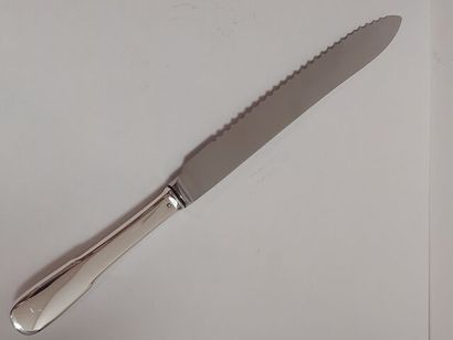 Couteau à pain manche argent massif 1er titre...