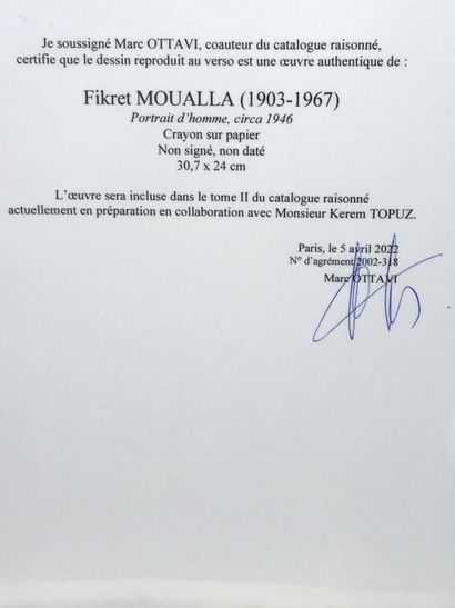 MOUALLA Fikret ( 1903 / 1967 )
Portrait d'homme,...