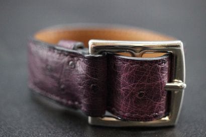 HERMES- Bracelet en cuir d'autruche modèle...