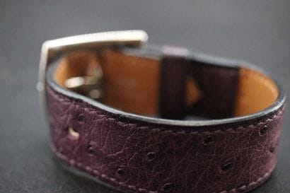 HERMES- Bracelet en cuir d'autruche modèle...