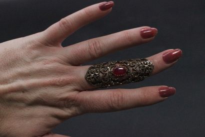 KIRAT YOUNG - Double phalanx ring in silver...