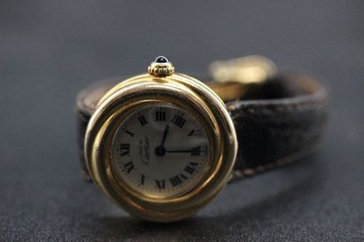 CARTIER- Ladies' watch in vermeil, circular...