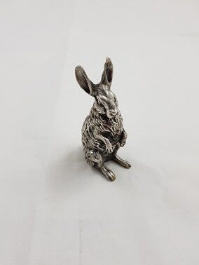 Lièvre assis 125g argent massif 1°titre poinçon...