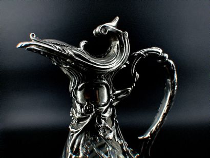 Paire d'aiguières en cristal, monture en...