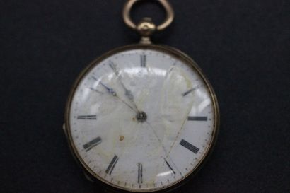 Montre de col en or jaune, cache poussière...