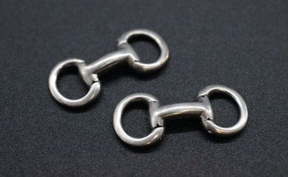 HERMES- Pair of silver cufflinks, stirrup...
