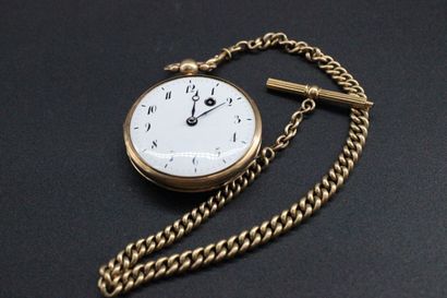 Montre à gousset en or jaune, mouvement au...