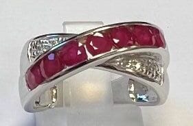 Crossed ring in white gold 750°/.(18K) 5g20...