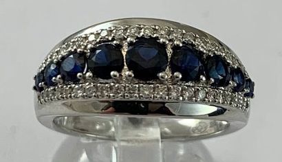 Half wedding band in white gold750°/.(18K)...