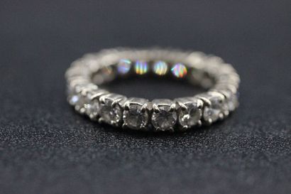 American wedding band in white gold set with...