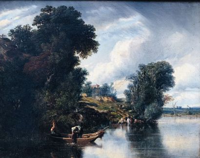 COTELLE Adrien ( XIXè ) 
Les pêcheurs sur...