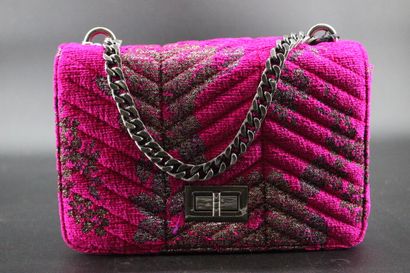 ESSENTIEL- Sac à main en tissu violet et...