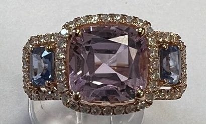 Art Deco style ring in 18K pink gold, 6g70,...