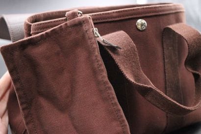 HERMES- Sac modèle VALPARAISO en toile à...