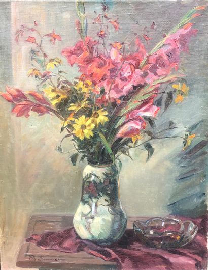 SOMMER Alice ( 1898 / 1982 )
Bouquet de fleurs.
Huile...