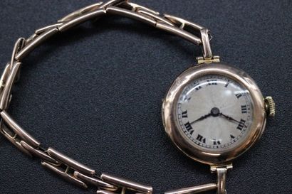 ROLEX ? Ladies' watch in pink gold with low...