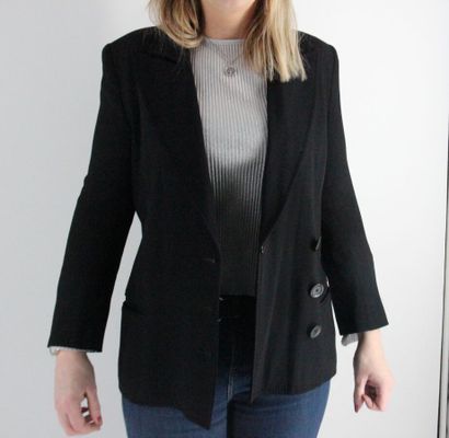 Anne DEMEULEMEESTER- Veste en polyester noire,...