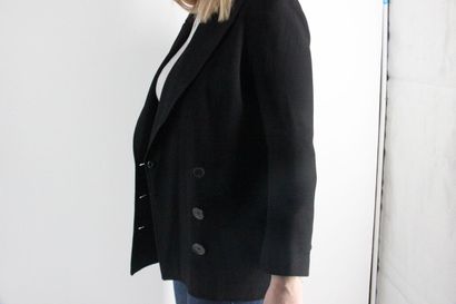 Anne DEMEULEMEESTER- Veste en polyester noire,...