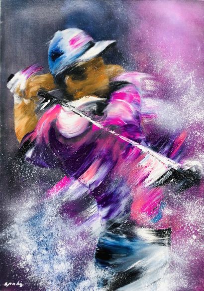 SPAHN Victor ( 1949 )
Le golfeur.
Huile sur...