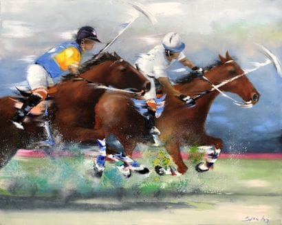 SPAHN Victor ( 1949 )
Les joueurs de polo.
Huile...