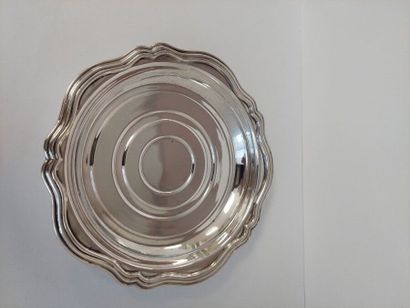 Dessous de bouteille en argent massif poinçon...