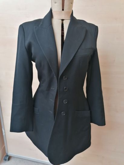 ALAïA - Veste redingote noire, taille 36...