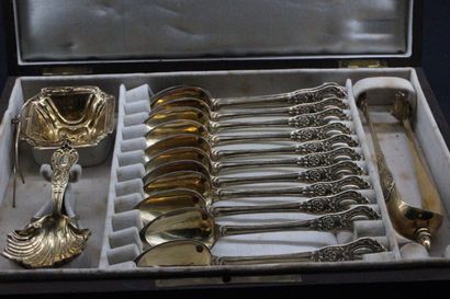 Part of a vermeil tea service cpt cutlery,...