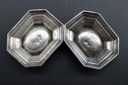 Pair of 18th century silver salt cellars....