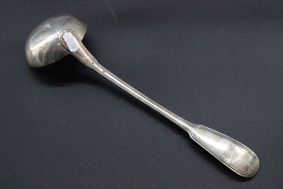 Minerve hallmarked silver ladle, monogrammed...