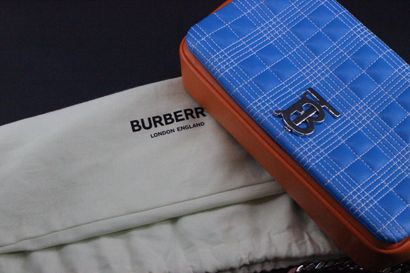 BURBERRY- Sac à main en cuir bleu et orange,...