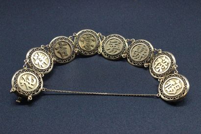 Bracelet en or jaune avec pièces en or, travail...
