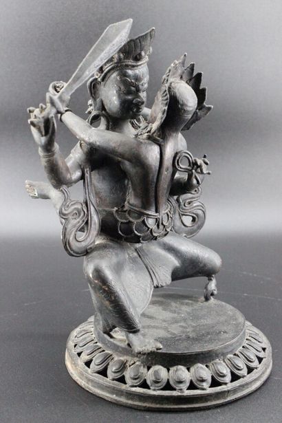 SOUTH ASIA- Bronze group depicting 2 deities...