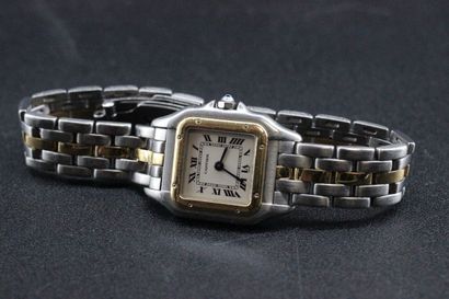 CARTIER- Montre bracelet or et acier modèle...