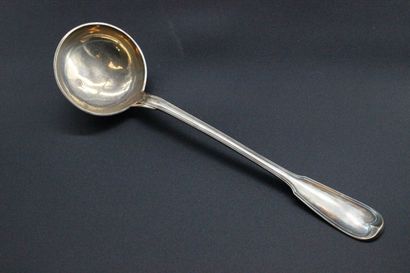 Minerve hallmarked silver ladle, monogrammed...