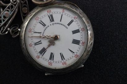 2 montres de Gousset en argent et une montre...