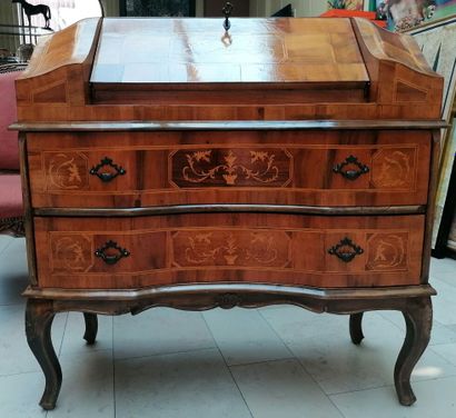 Bureau dos d'âne en bois naturel et bois...