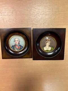 2 Louis XV miniatures. 12 x 12 and 11.5 x...
