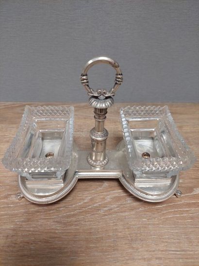 Double salt cellar 210g mounted in solid...