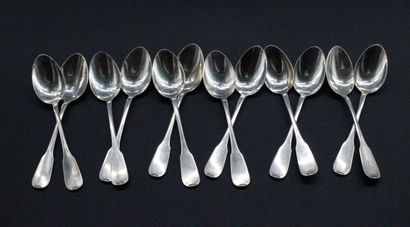 Part of a vermeil tea service cpt cutlery,...