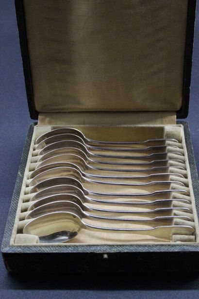 Part of a vermeil tea service cpt cutlery,...
