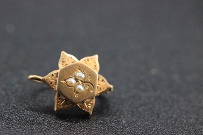 Broche et paire de boucles d'oreilles en...