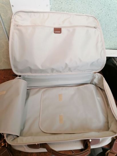 LANCEL- Valise souple de week end en toile...
