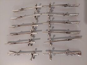 Set of 12 knife-holders 395g solid silver....