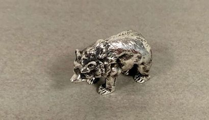 Solid silver bear weight:175g Minerve hallmark...