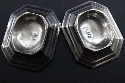 Pair of 18th century silver salt cellars....