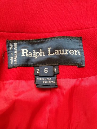 RALPH LAUREN- Veste rouge en laine, boutons...