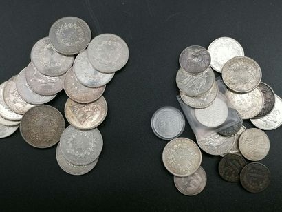 15 x 50 silver francs, 10 x 10 silver francs,...