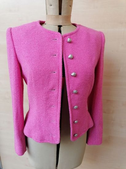 Pierre BALMAIN- Veste rose en laine et acétate...