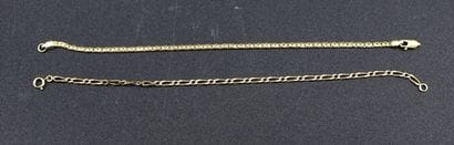 Ensemble de 2 bracelets en or jaune 18k (dont...