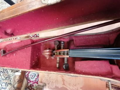Violin and bow (as is), inside with label...